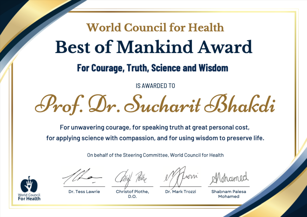 IMG_2578 The World Health Council awards Professor Sucharit Bhakdi the Prize for Courage, Truth, Science and Wisdom- 3